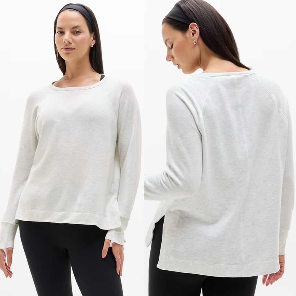 Athleta Coaster Luxe Recover Sweatshirt in Fog Heather Grey - XXS